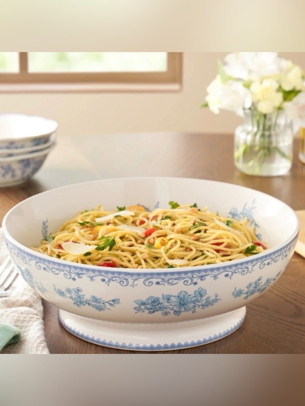 🩷 New Pioneer Woman Agatha Blue Floral Large Serving Bowl
